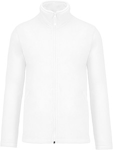 Pánská mikrofleecová mikina Kariban fleece jacket men, bílá, vel. S - potisk mikin