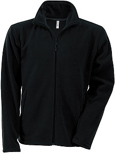 Pánska mikrofleecová mikina Kariban fleece jacket men, čierna, veľ. S