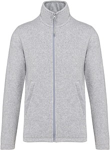 Pánska mikrofleecová mikina Kariban fleece jacket men, sivá, veľ. S