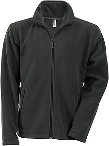 Pánska mikrofleecová mikina Kariban fleece jacket men, tmavo sivá, veľ. S