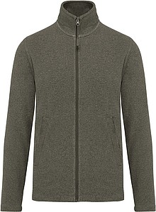 Pánska mikrofleecová mikina Kariban fleece jacket men, tmavozelený melír, vel. S