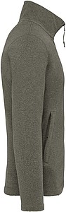 Pánska mikrofleecová mikina Kariban fleece jacket men, tmavozelený melír, vel. S