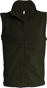 Pánská mikrofleecová vesta Kariban fleece vest men, vojenská tmavá zelená, vel. S