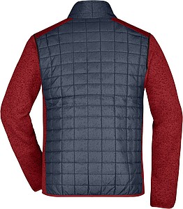 Pánská pletená bunda JAMES & NICHOLSON, červená/antracitová, S