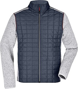 Pánská pletená bunda JAMES & NICHOLSON, sv.šedá/antracitová, 2XL
