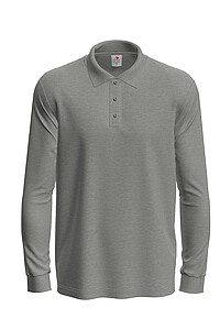 Pánska polokošeľa STEDMAN POLO LONG SLEEVE, tmavosivý melír, L