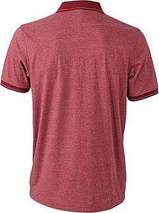 Pánská polokošile James Nicholson polo melange men, červená/ tmavě červená, vel. L