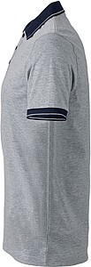 Pánská polokošile James Nicholson polo melange men, šedá/námořní modrá, vel. L