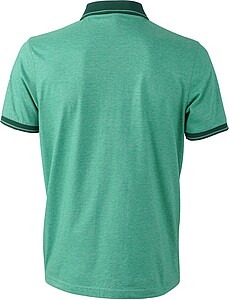 Pánská polokošile James Nicholson polo melange men, zelená/tmavě zelená, vel. M