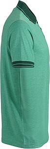 Pánská polokošile James Nicholson polo melange men, zelená/tmavě zelená, vel. M