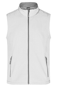 Pánská vesta James & Nicholson Promo softshell, bílá XXL