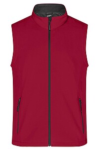 Pánská vesta James & Nicholson Promo softshell, červená/černá, velikost XXL