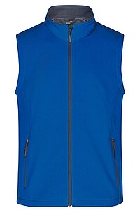 Pánska vesta James & Nicholson Promo softshell, kráľovská modrá/námornícka modrá, veľkosť S