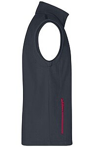 Pánska vesta James & Nicholson Promo softshell, tmavá sivá/červená, veľkosť S