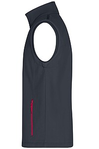 Pánska vesta James & Nicholson Promo softshell, tmavá sivá/červená, veľkosť S