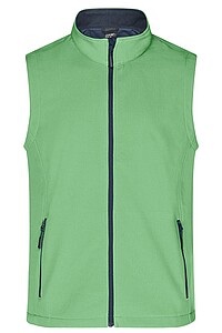 Pánská vesta James & Nicholson Promo softshell, zelená/námořní modrá, velikost 3XL