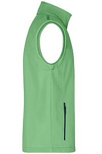 Pánská vesta James & Nicholson Promo softshell, zelená/námořní modrá, velikost 3XL