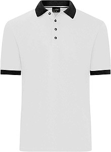 Pánské kontrastní piqué polo James & Nicholson, bílá, XL