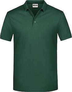 Pánské piqué polo James & Nicholson, tmavě zelená, 3XL