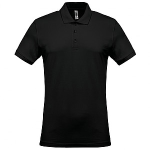 Pánské polotriko KARIBAN SHORT-SLEEVED PIQUÉ POLO SHIRT, černá, 2XL
