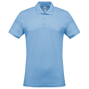 Pánské polotriko KARIBAN SHORT-SLEEVED PIQUÉ POLO SHIRT, světle modrá, L