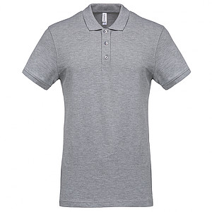 Pánské polotriko KARIBAN SHORT-SLEEVED PIQUÉ POLO SHIRT, světle šedý melír, L