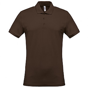 Pánské polotriko KARIBAN SHORT-SLEEVED PIQUÉ POLO SHIRT, tmavě hnědá, S