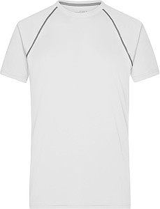 Pánské sportovní tričko James Nicholson sports T-shirt men, bílá/stříbrná, vel. L
