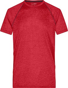 Pánské sportovní tričko James Nicholson sports T-shirt men, červený melír/černá, vel. L