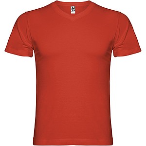 Pánské tričko s krátkým rukávem,výstřih do V, ROLY SAMOYEDO, červená, vel. S - firemní trička s potiskem