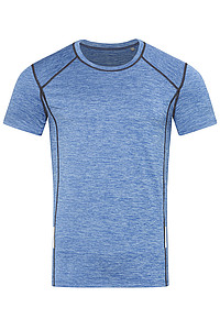 Pánské tričko STEDMAN RECYCLED SPORTS -T REFLECT MEN, modrý melír, M - ekologické reklamní předměty