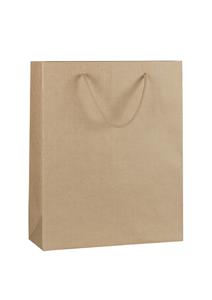 Papierová taška hnedá 24x10x27,5 cm, textilné uši