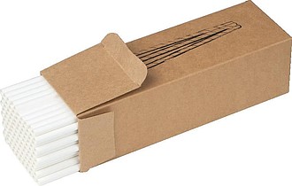 Papierové slamky, 100 ks, biela