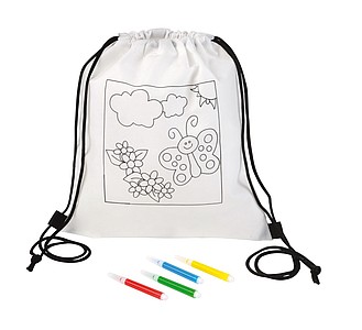 PAPUL Sťahovací batôžtek s dizajnom omaľovánok na vymaľovanie