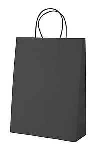 PARIALA Papírová taška s kroucenými uchy, 24 x 10 x 31 cm, černá