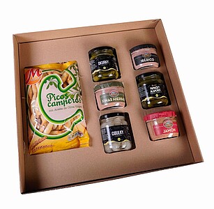 PARTA Dárková sada - kuřecí a vepřová paštika, vepřová paštika iberico, tyčinky picos, cibulky, okurčičky a jalapeňos