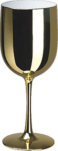 PÁRTY Plastový pohár na víno, 460 ml, lesklá zlatá