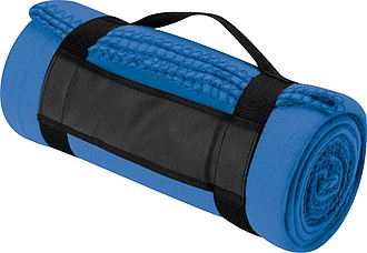 PARVATI Veľká flísová deka s popruhom, kráľovská modrá
