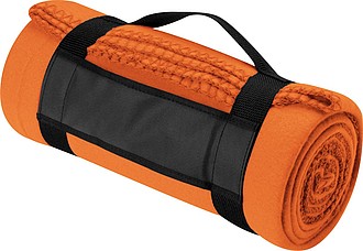 PARVATI Veľká flísová deka s popruhom, oranžová