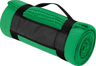 PARVATI Veľká flísová deka s popruhom, zelená