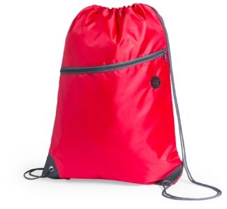 PELU Sťahovací batoh s vreckom na zips, červená