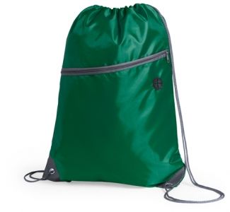 PELU Sťahovací batoh s vreckom na zips, zelená