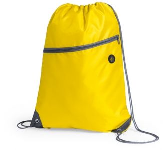 PELU Sťahovací batoh s vreckom na zips, žltá