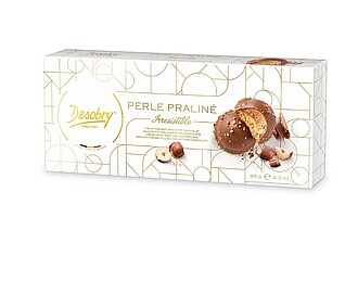 PERLE čokoládové sušenky s mléčnou čokoládou a lískovými oříšky 90 g