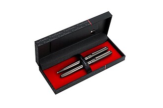 PIERRE CARDIN CORINNE SET Súprava rollera a guľôčkového pera, sivá/gunmetal