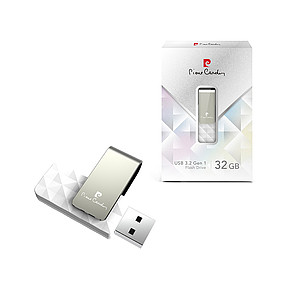 PIERRE CARDIN ETOILE Elegantný otočný USB flash disk, biela