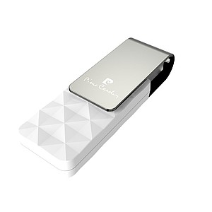 PIERRE CARDIN ETOILE Elegantný otočný USB flash disk, biela