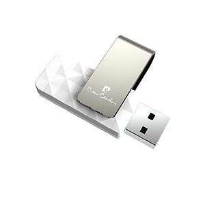 PIERRE CARDIN ETOILE Elegantný otočný USB flash disk, biela