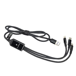 PIERRE CARDIN FLEUR Nabíjecí kabel se třemi konektory, černá