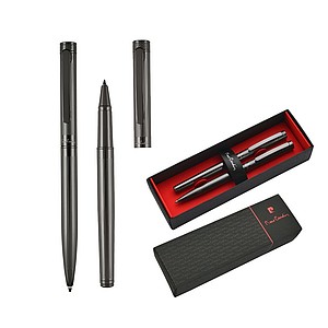PIERRE CARDIN RENEE SET Sada guličkového pera a rollera, gunmetal